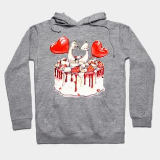 Valentine day cake with cats and candy Hoodie